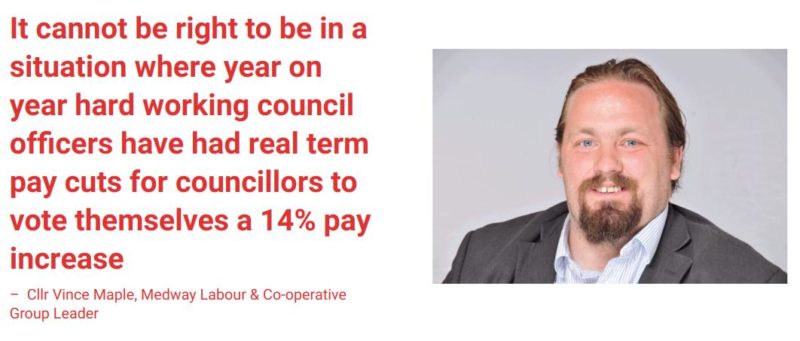 It cannot be right to be in a situation where year on year hard working council officers have had real term pay cuts for councillors to vote themselves a 14% pay increase