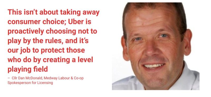 ‘I put this motion forward because Uber are operating illegally in Medway.