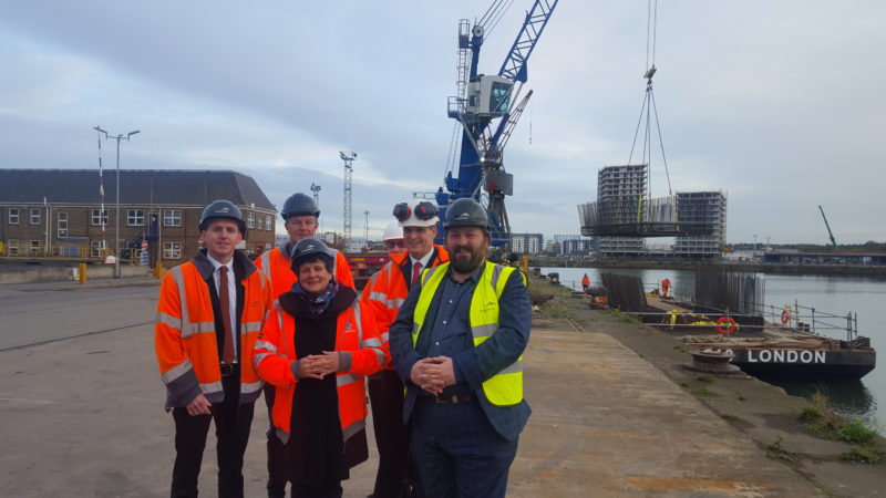 Medway Labour Councillors at Chatham Docks with members of ACDCO