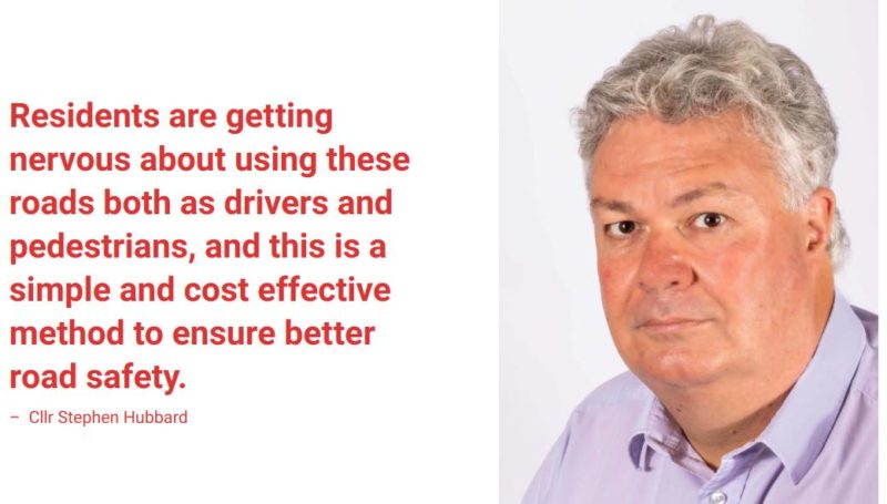 Cllr Stephen Hubbard has submitted a petition asking Medway Council to implement a 20mph zone