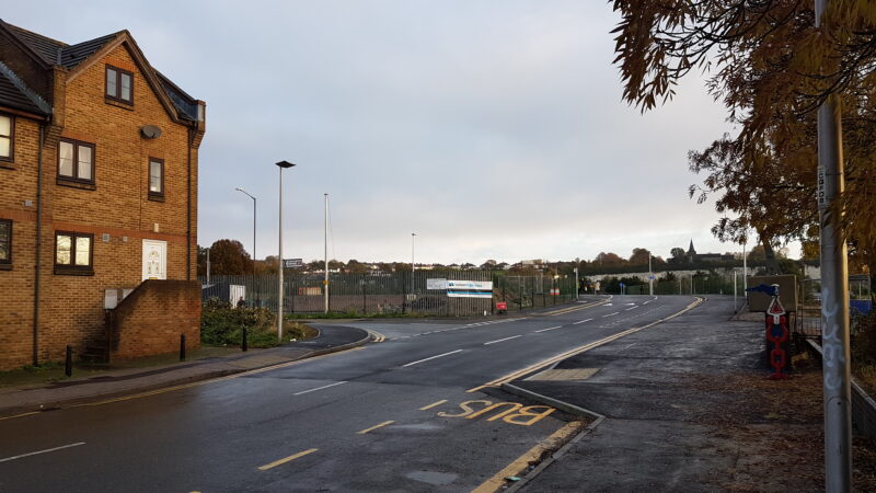 Old Station Approach (foreground), Canal Road/New Station Approach in background 